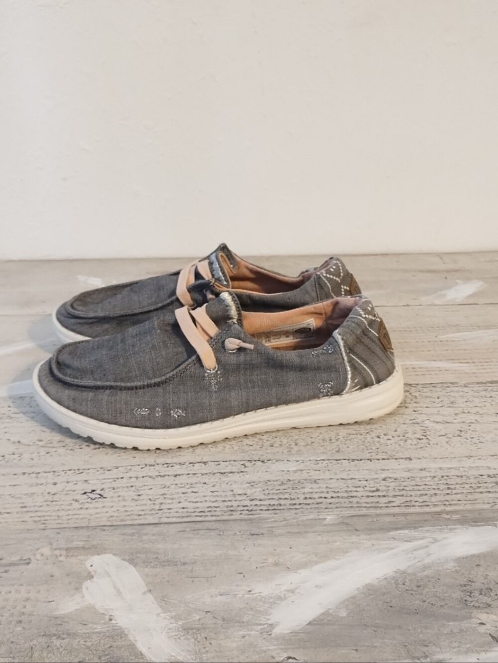 Hey Dude Wendy bohoU.S.A size 7Women's Gray Slip-On Casual Shoes (UK size 5 wom
